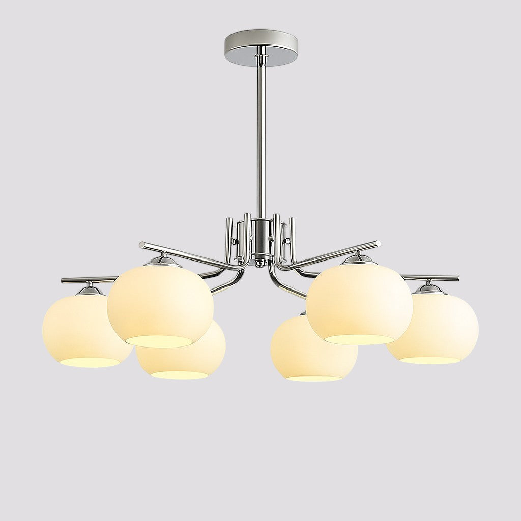 Bauhaus Kronleuchter fürs Schlafzimmer aus Glas und Metall