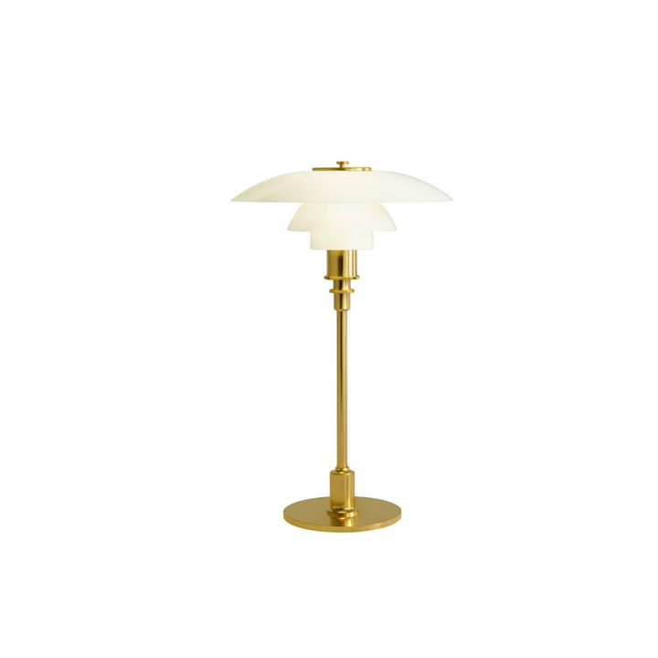 Bauhaus Ember Tischlampe mit Glas und Metallfuß