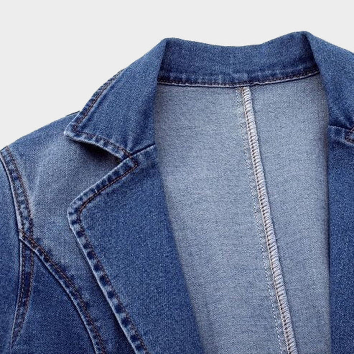 Damen Denimblazer Mit Figurbetontem Schnitt