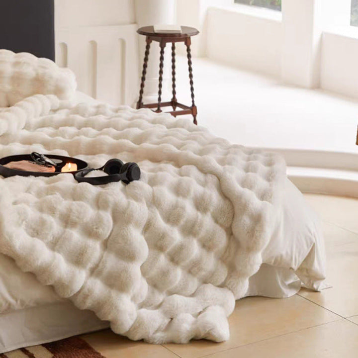 Ultraflauschige Kaninchenfell-Decke – luxuriös weich & warm