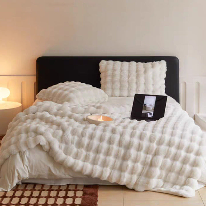 Ultraflauschige Kaninchenfell-Decke – luxuriös weich & warm