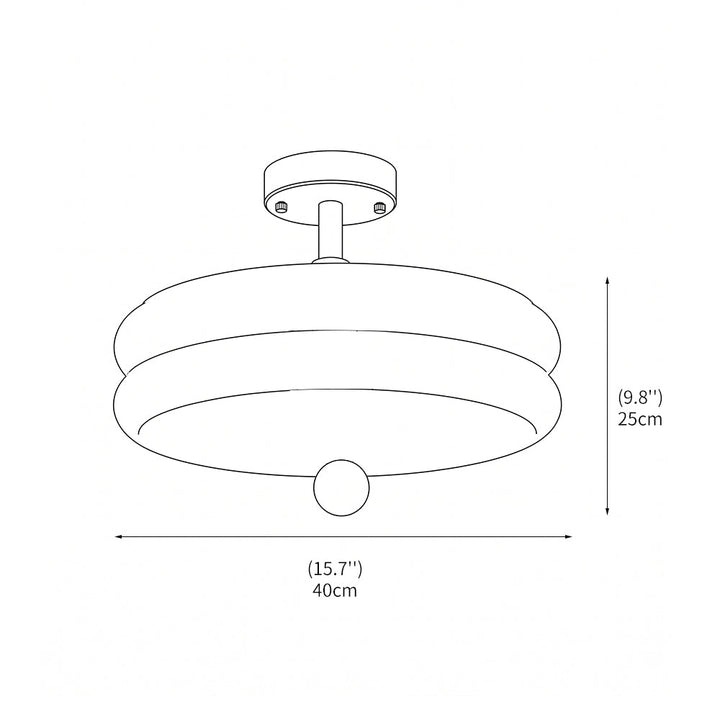 Nahaufnahme der Glas-Deckenlampe mit feinen Rillen