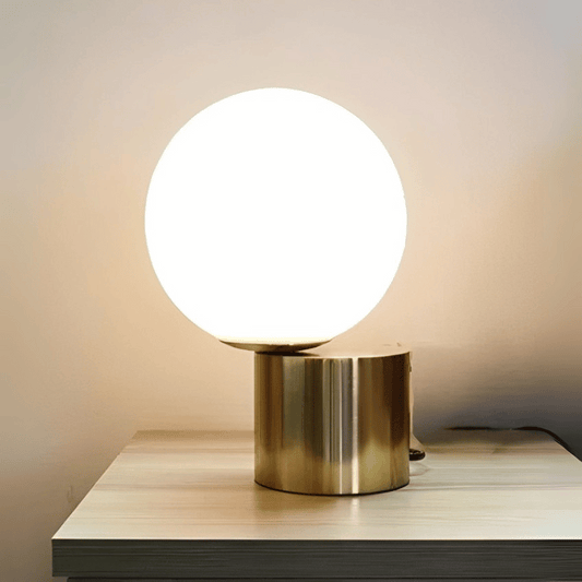 Glas-Metall Tischleuchte – Europäisches Design mit 3-Farb-LED-Option