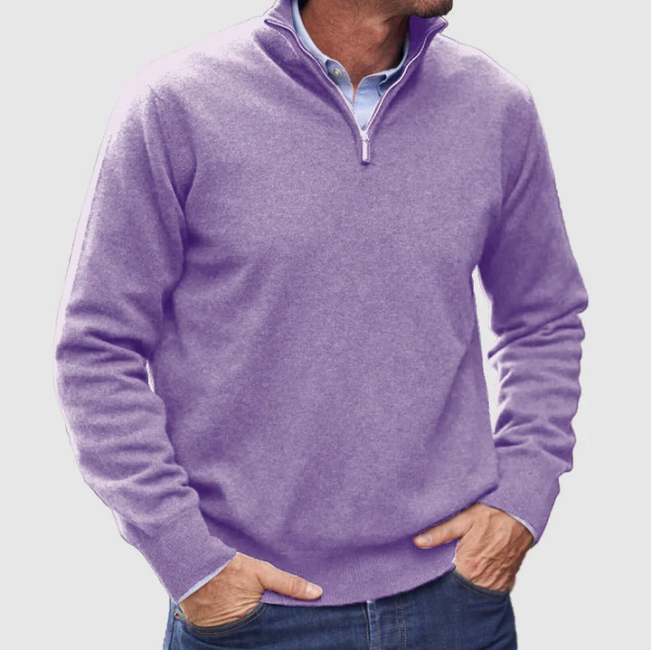 Herren Kaschmirpullover Mit Reißverschluss Im Italienischen Design