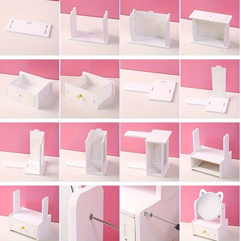 Schminkspiegel mit Schublade und Katzenohren-Design