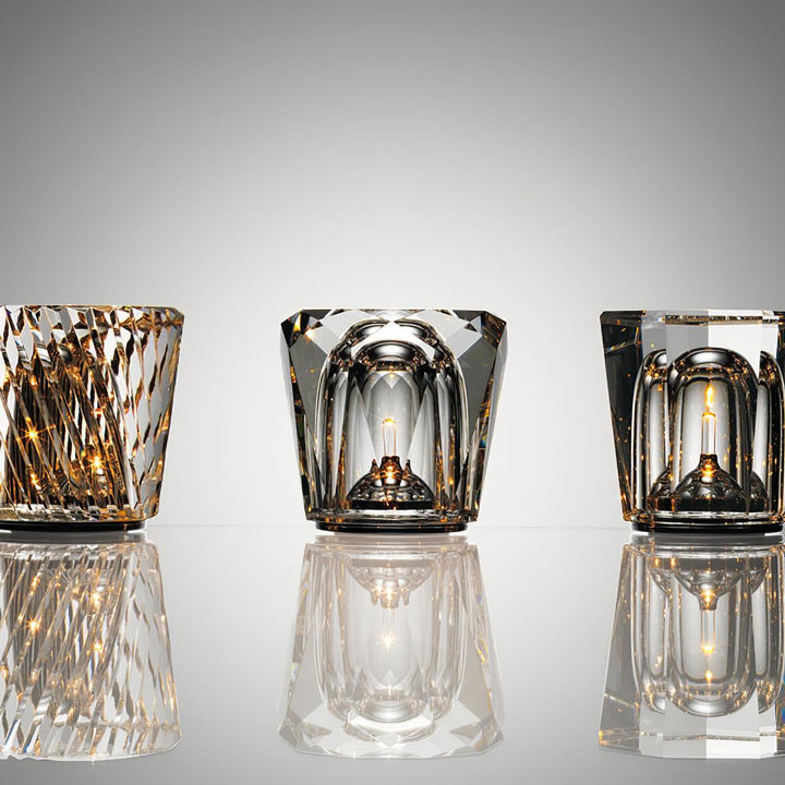 Kristall-Diamant Tischlampe mit integriertem Akku