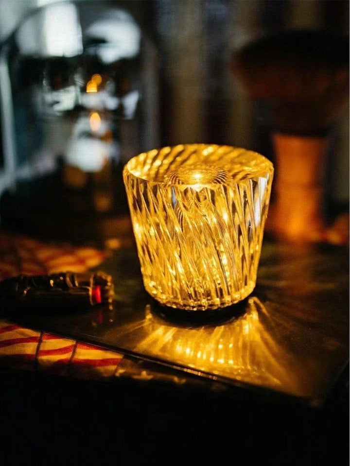 Kristall-Diamant Tischlampe mit integriertem Akku