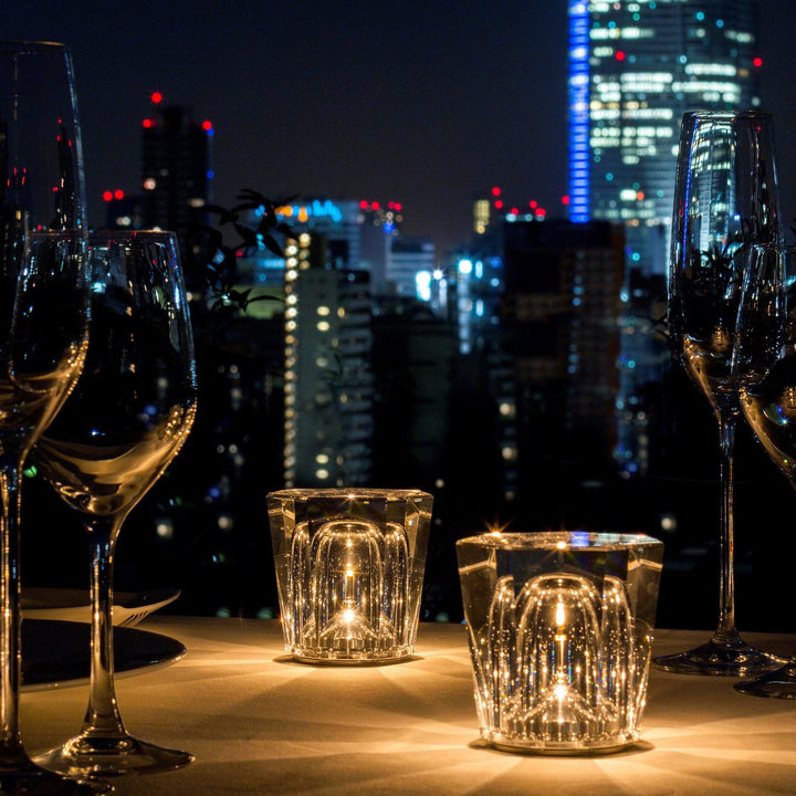 Kristall-Diamant Tischlampe mit integriertem Akku