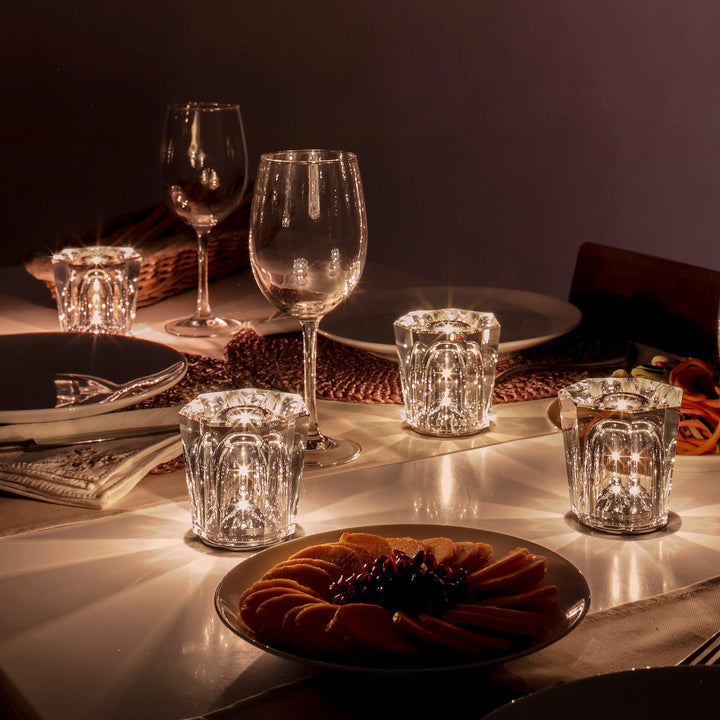 Kristall-Diamant Tischlampe mit integriertem Akku