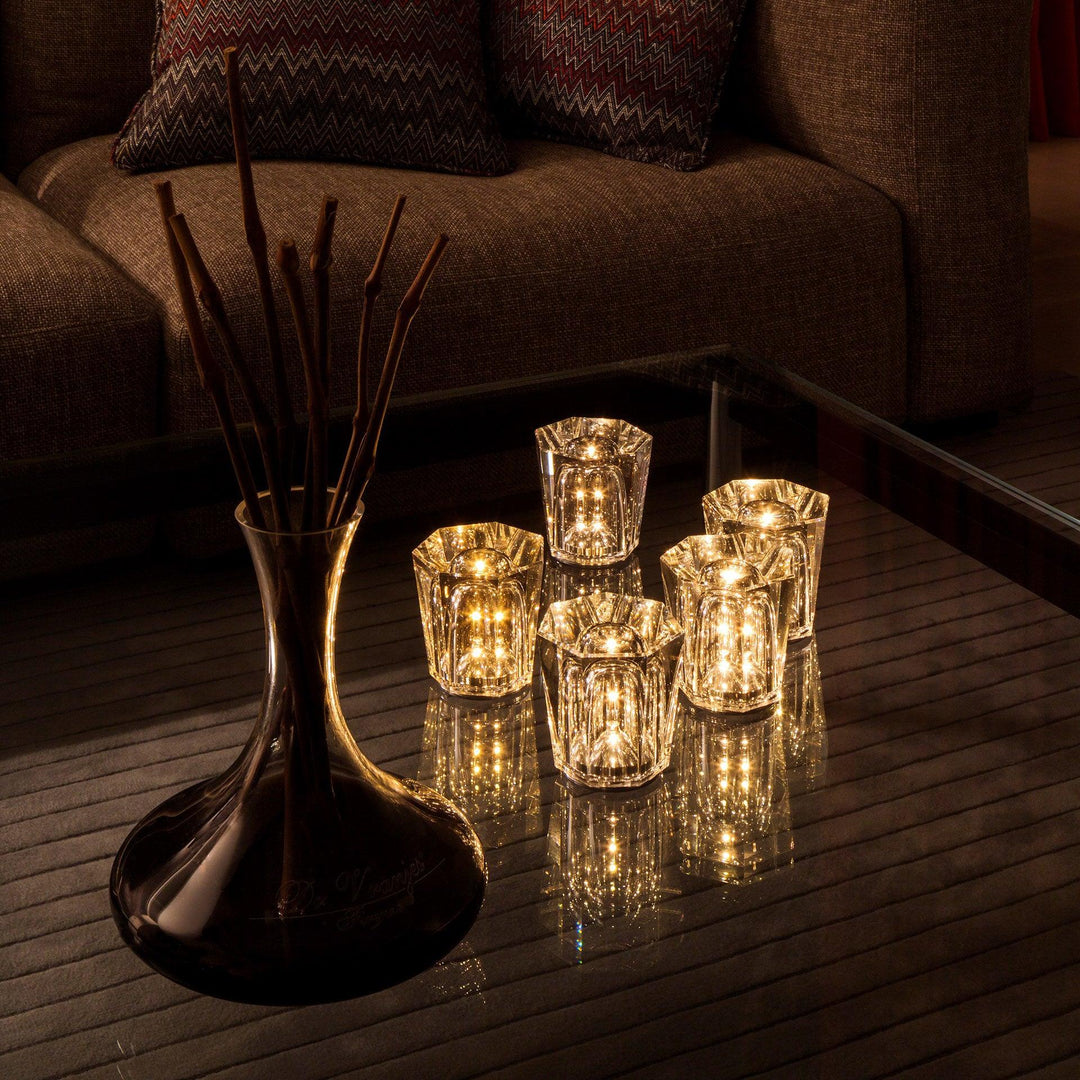 Kristall-Diamant Tischlampe mit integriertem Akku