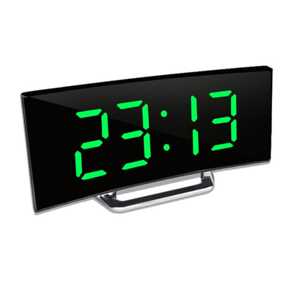 LED-Wecker CurveClock gebogen mit Großanzeige – dimmbar, leise & modern