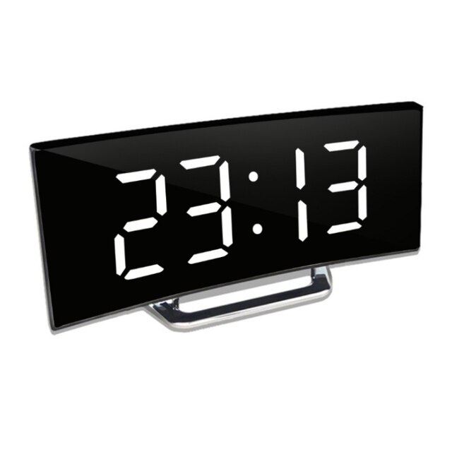 LED-Wecker CurveClock gebogen mit Großanzeige – dimmbar, leise & modern