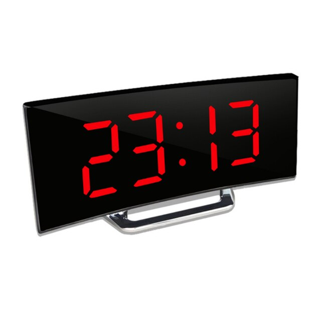 LED-Wecker CurveClock gebogen mit Großanzeige – dimmbar, leise & modern