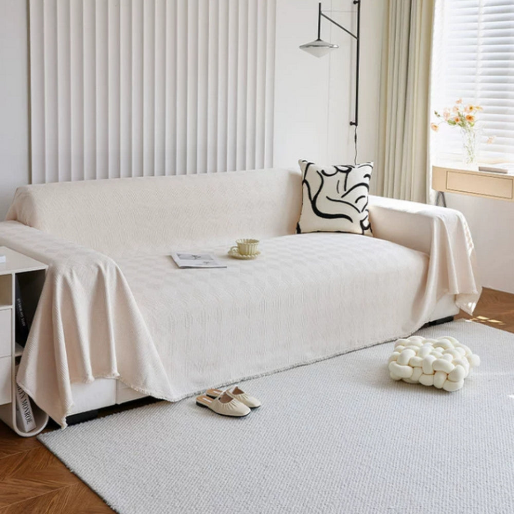 Sofahusse mit Rautenmuster – Chenille Überwurf für modernen Schutz