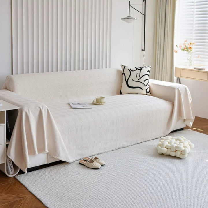 Sofahusse mit Rautenmuster – Chenille Überwurf für modernen Schutz