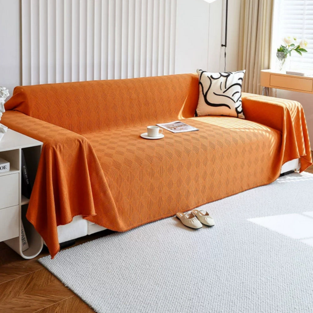 Sofahusse mit Rautenmuster – Chenille Überwurf für modernen Schutz