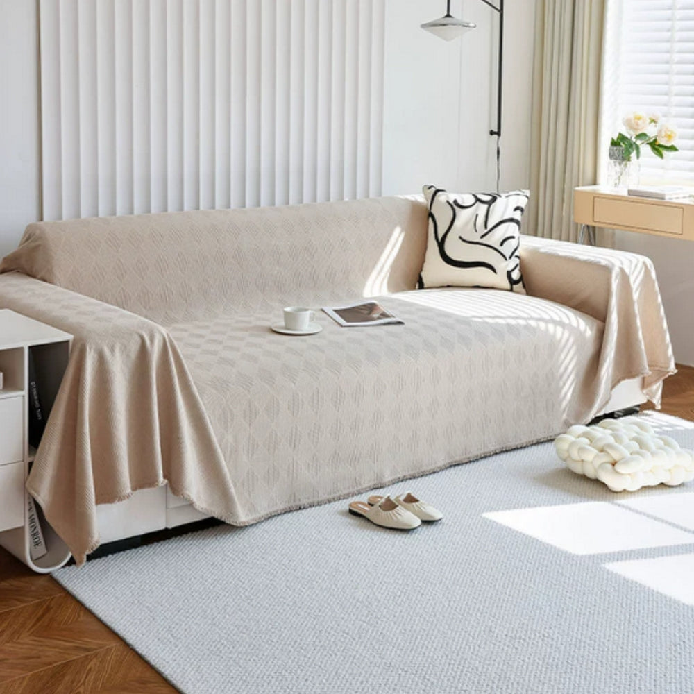 Sofahusse mit Rautenmuster – Chenille Überwurf für modernen Schutz