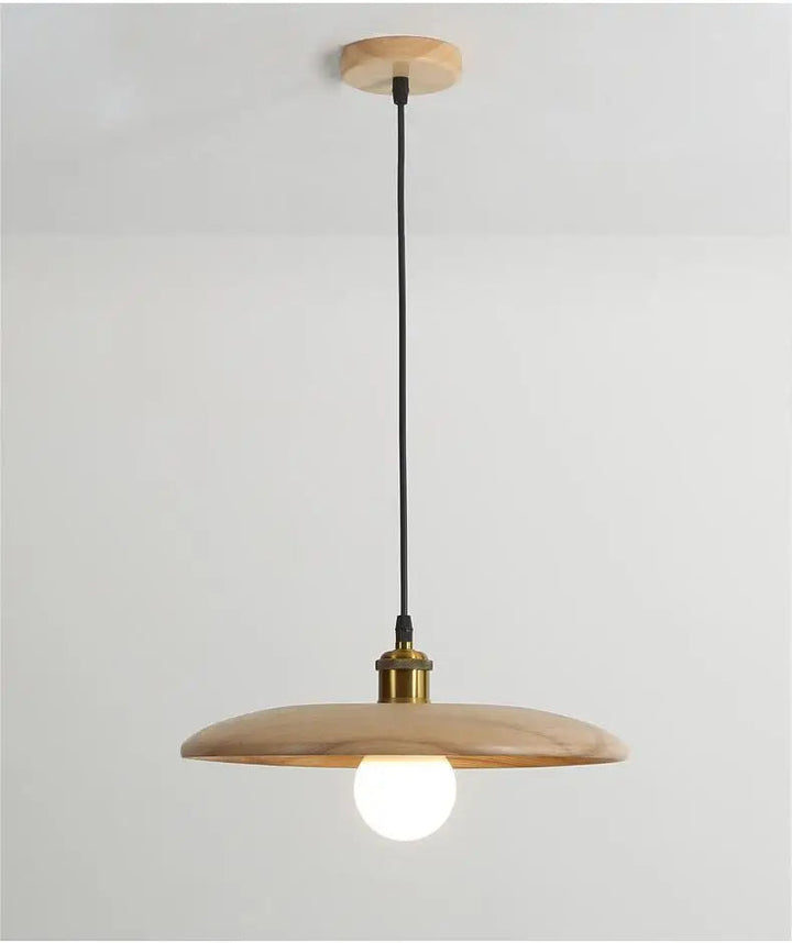 Künstlerische Holz-Pendelleuchte mit warmem LED-Licht – Eichenoptik & Modernes Design