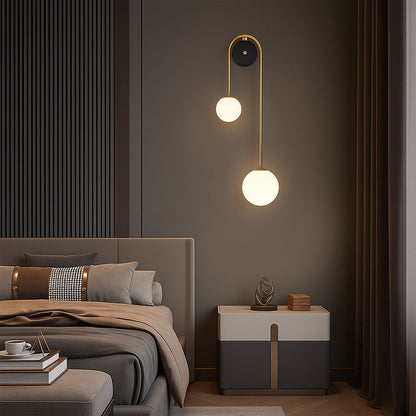Wandleuchte Bogen Messing mit Glasschirm – Modernes Design für Wohnzimmer & Schlafzimmer