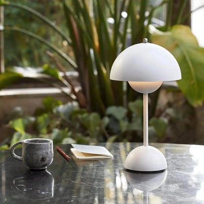 Kabellose LED Tischlampe Pillam mit Dimmfunktion – Edelstahl Design
