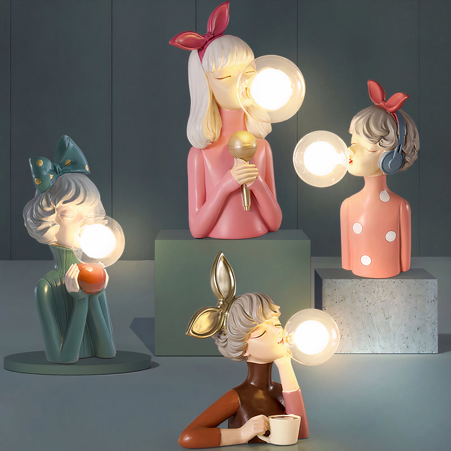 Handgefertigte Artisan Tischlampe aus Holz & Textil – Elegantes Design mit USB-Anschluss