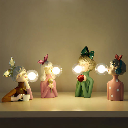 Handgefertigte Artisan Tischlampe aus Holz & Textil – Elegantes Design mit USB-Anschluss