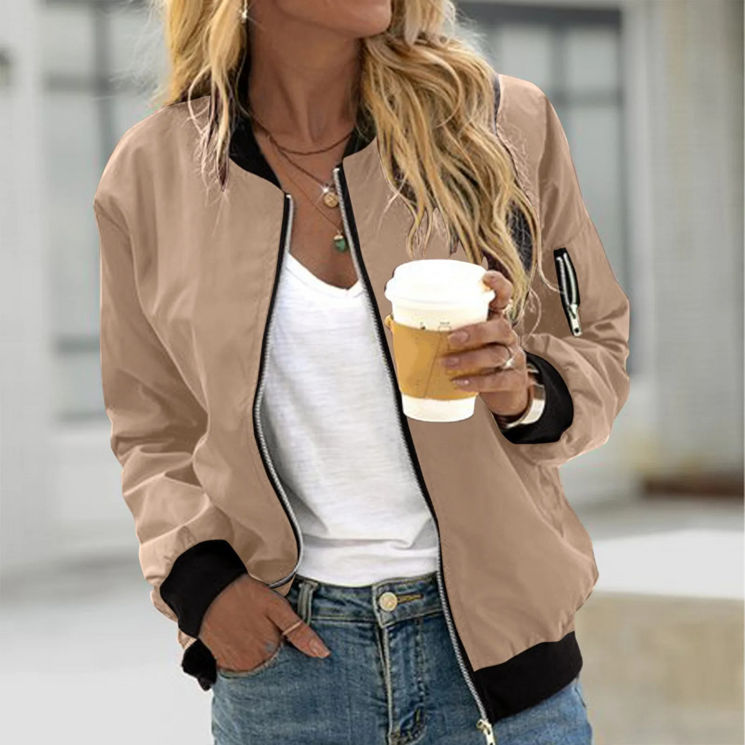 Damen Bomberjacke Mit Klassischem Design