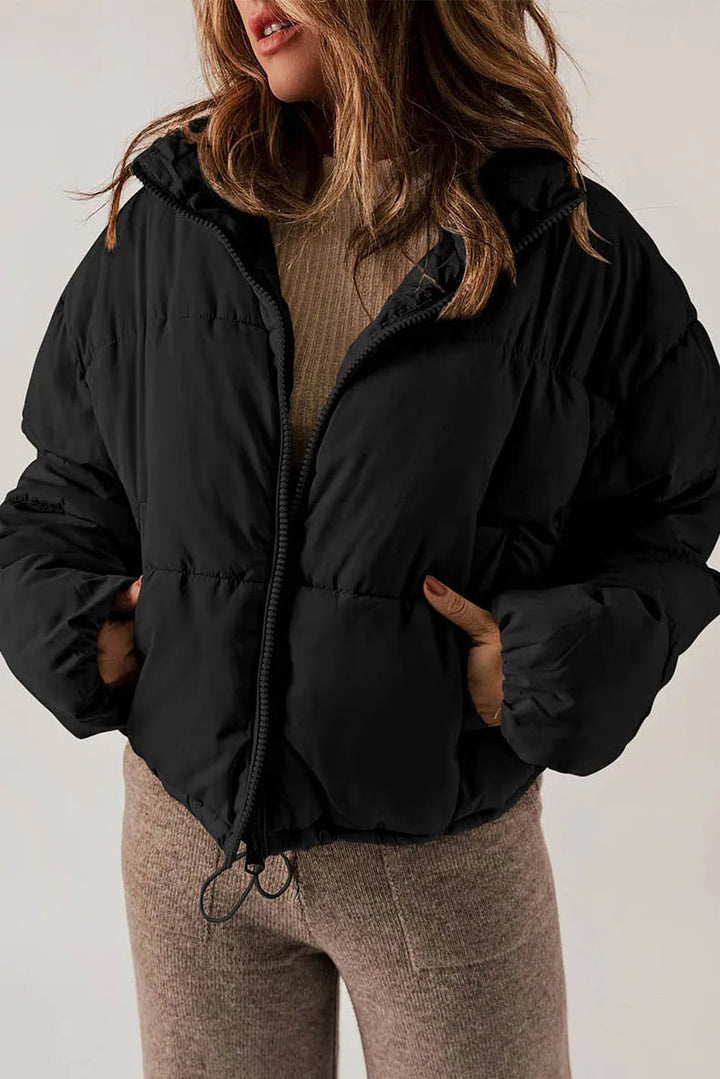 Damen Winter Pufferjacke Kurz Mit Klassischem Design