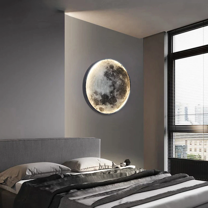 Dimm- & Farbwechsel LED Mond Wandleuchte mit Fernbedienung & App-Steuerung