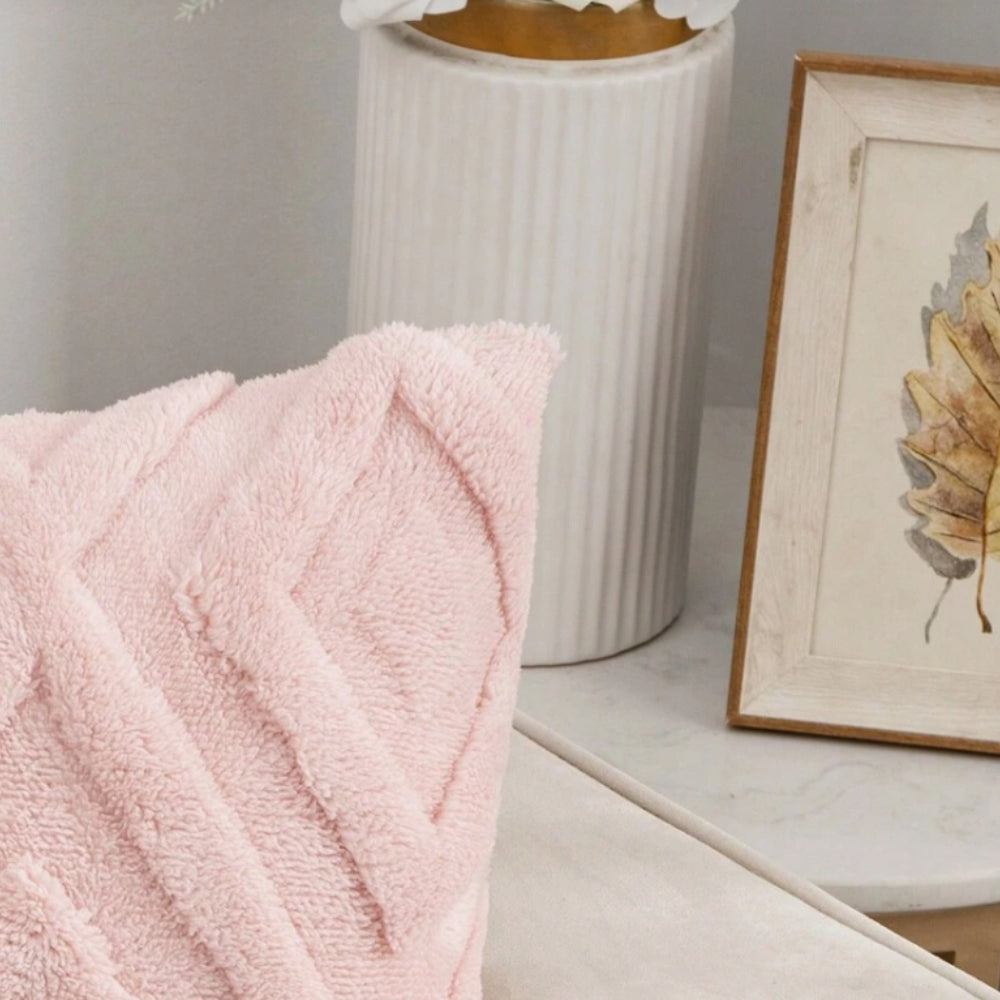 Kissenhülle Rautenstruktur – Dekorativer Bezug mit Plüsch-Optik