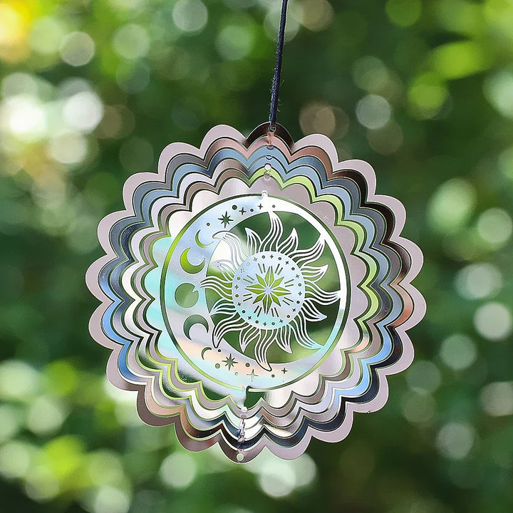 Dekorativer Garten-Windspinner aus Edelstahl zur Vogelabschreckung auf Balkon oder Terrasse