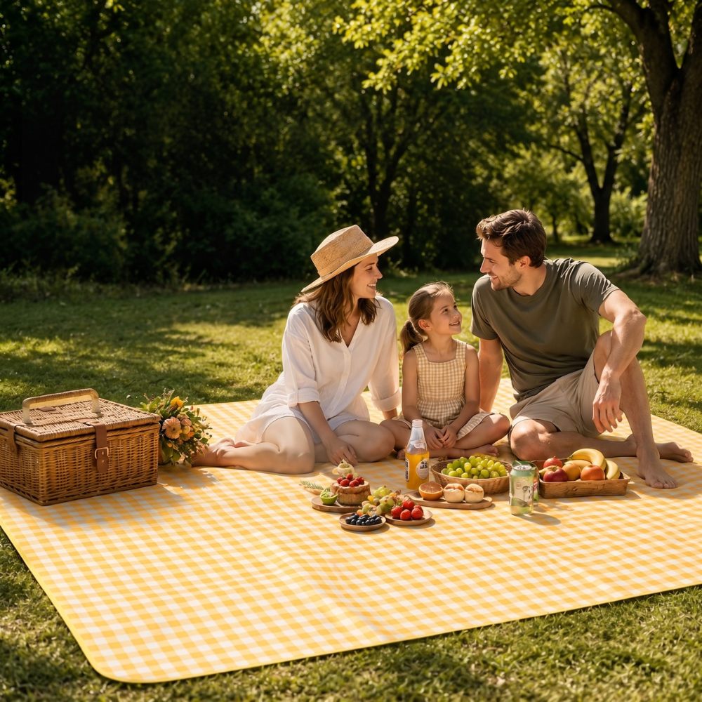 Picknickdecke Wasserdicht Faltbar Mit Isolierender Unterseite