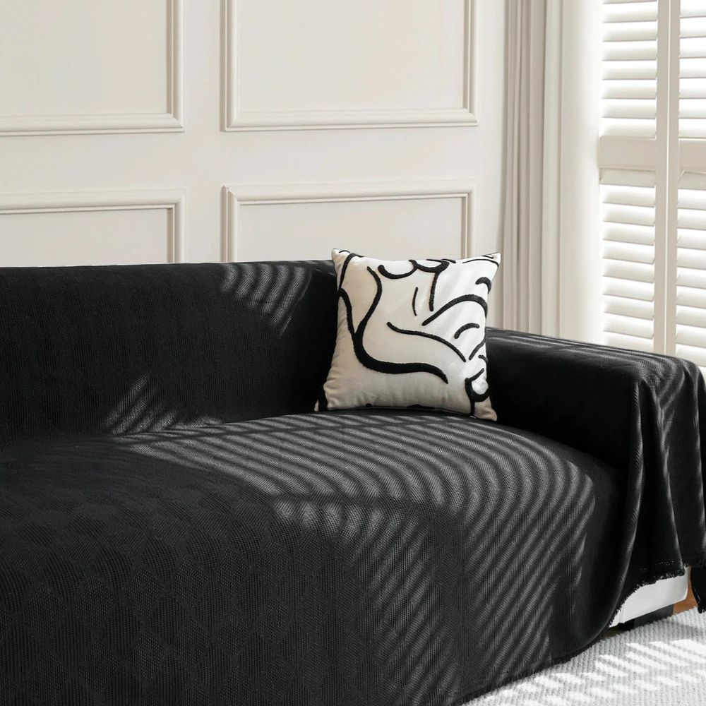 Sofahusse mit Rautenmuster – Chenille Überwurf für modernen Schutz