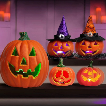 Leuchtendes Halloween Kürbis-Set