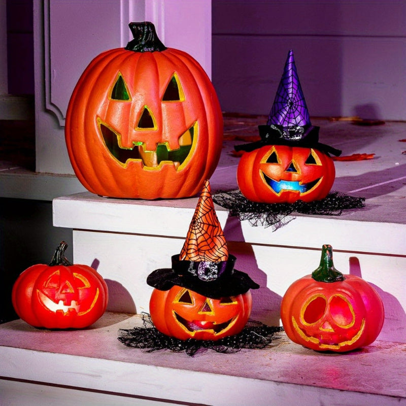 Leuchtendes Halloween Kürbis-Set
