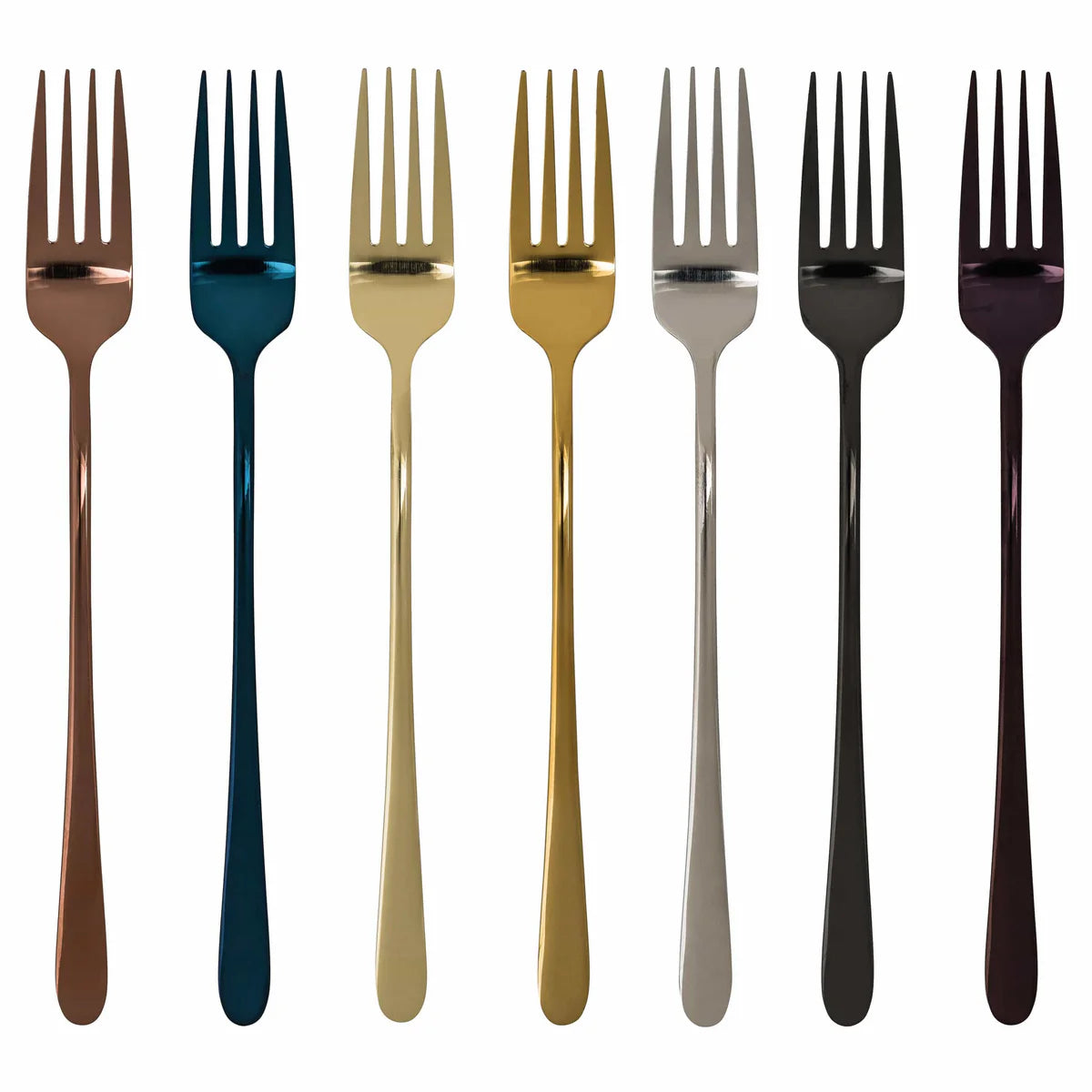 Modernes Edelstahl-Gabelset mit Spiegel-Finish – 7 bis 12-teilig