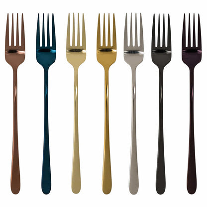 Modernes Edelstahl-Gabelset mit Spiegel-Finish – 7 bis 12-teilig