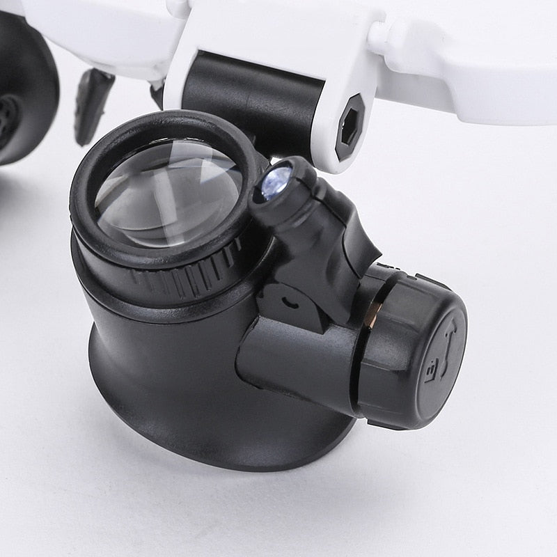 Verstellbare LED-Lupenbrille mit 3-fach Vergrößerung – Präzisionsbrille für Handwerk & Hobby