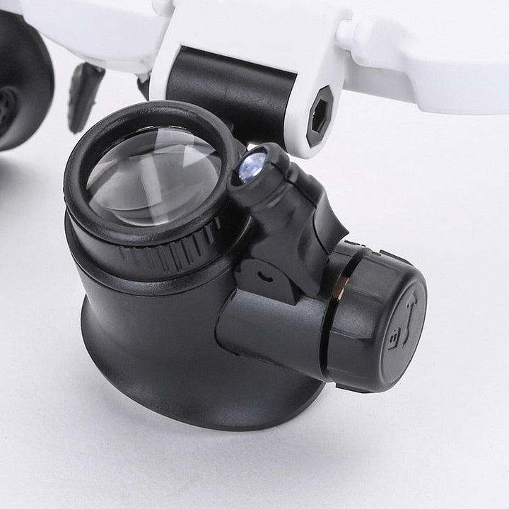 Verstellbare LED-Lupenbrille mit 3-fach Vergrößerung – Präzisionsbrille für Handwerk & Hobby
