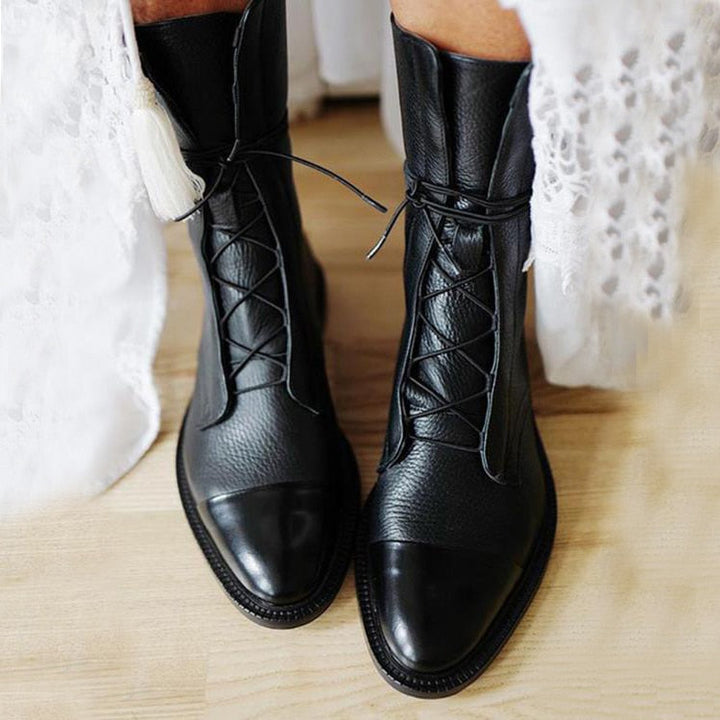 Damen Stiefeletten Aus Leder Mit Absatz