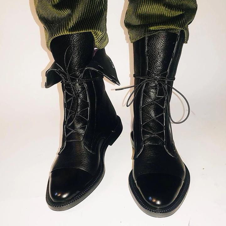 Damen Stiefeletten Aus Leder Mit Absatz