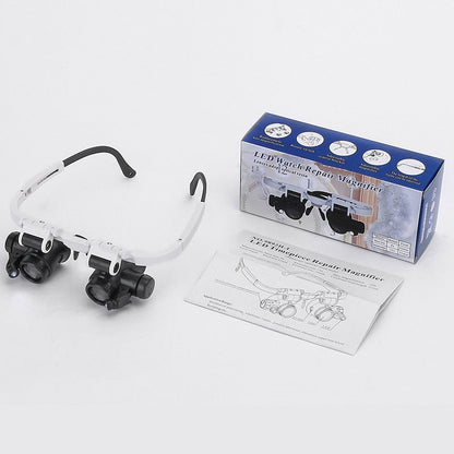 Verstellbare LED-Lupenbrille mit 3-fach Vergrößerung – Präzisionsbrille für Handwerk & Hobby