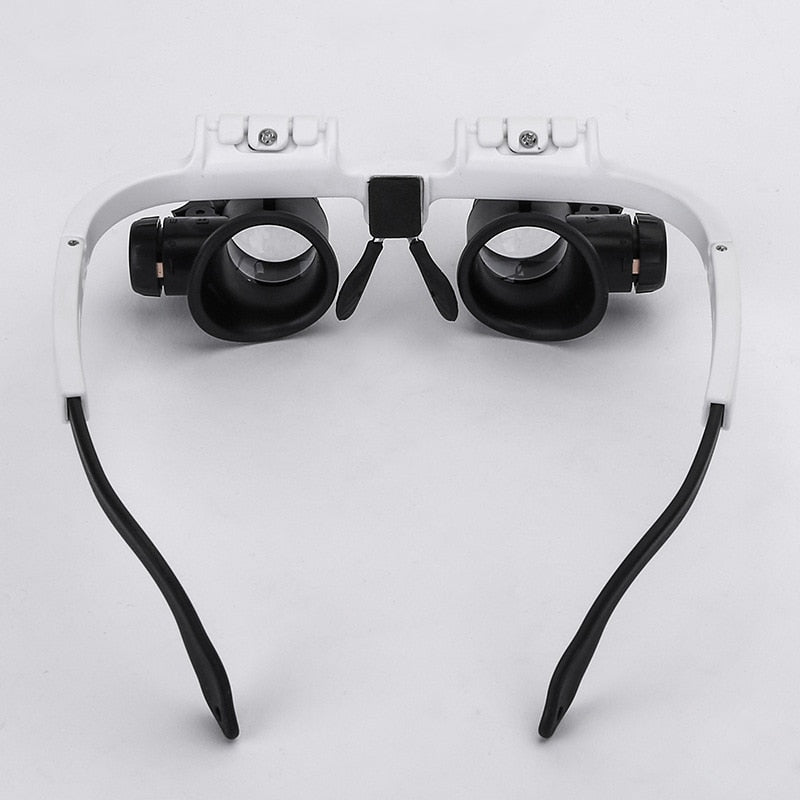 Verstellbare LED-Lupenbrille mit 3-fach Vergrößerung – Präzisionsbrille für Handwerk & Hobby