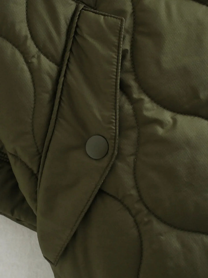 Damen Steppmantel Im Oversize Design Mit Stehkragen