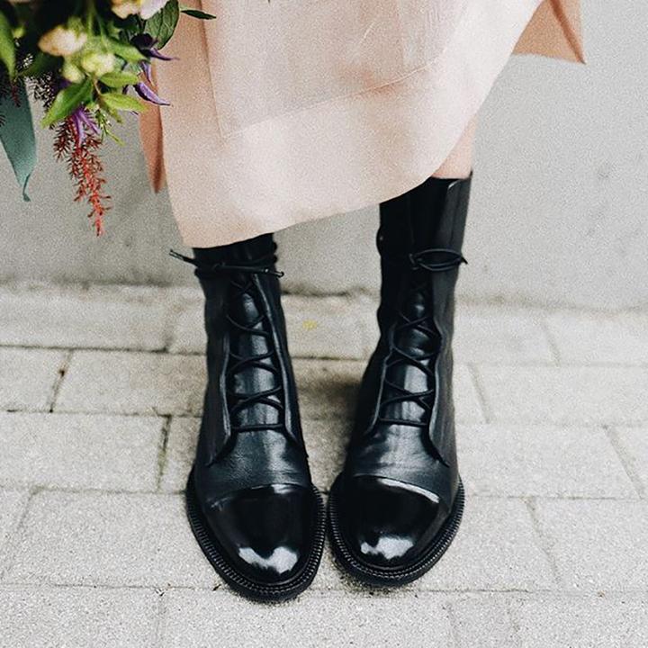 Damen Stiefeletten Aus Leder Mit Absatz