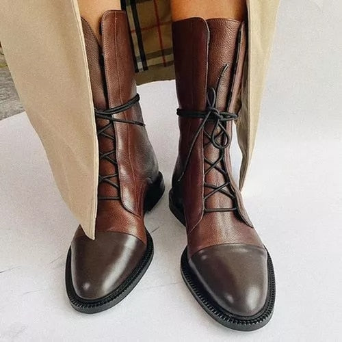 Damen Stiefeletten Aus Leder Mit Absatz