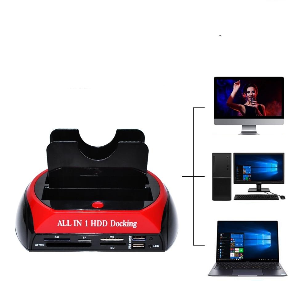 USB Festplatten-Dockingstation mit Kartenleser & Plug-and-Play Funktion
