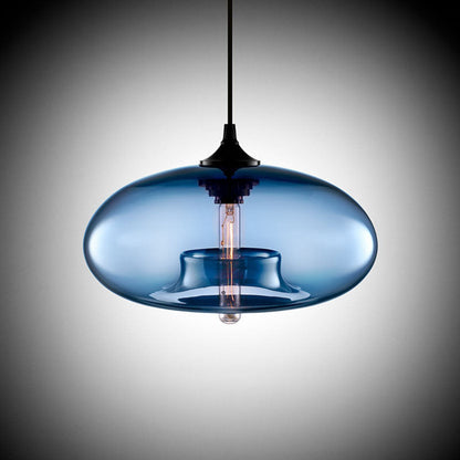 Glas-Pendelleuchte – modern, farbig & im Art-Déco-Stil