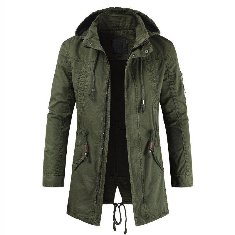 Herren Langjacke Im Feldstil Mit Kapuze