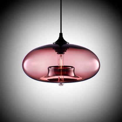 Glas-Pendelleuchte – modern, farbig & im Art-Déco-Stil